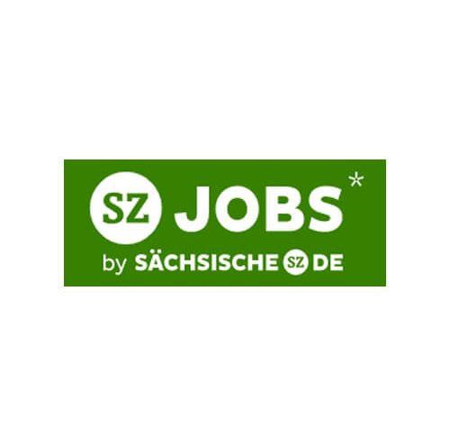 Grünes Logo mit weißer Schrift von sz-jobs.de