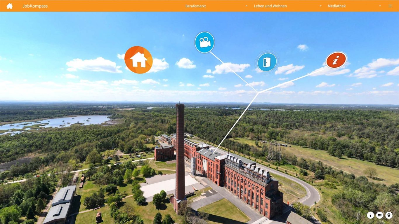Luftaufnahme von der Energiefabrik Knappenrode mit Umgebung