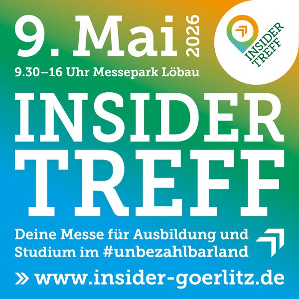 Logo für den Insider-Treff 2026 im Messespark Löbau, Datum und Veranstaltungsinfos enthalten.