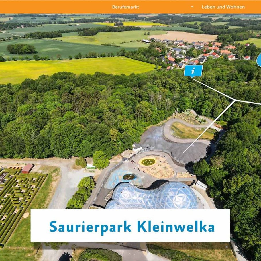 Luftbild vom Saurierpark in Kleinwelka